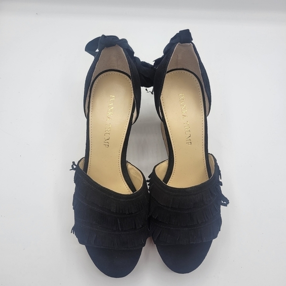 Ivanka Trump leather upper platform with fringe details size 71/2m - Picture 6 of 15